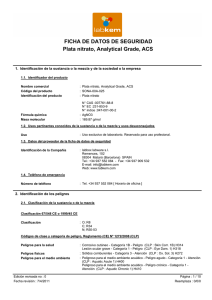 FICHA DE DATOS DE SEGURIDAD Plata nitrato