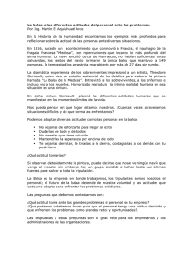 La balsa o las diferentes actitudes del personal ante los
