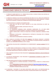 condiciones servicio tecnico
