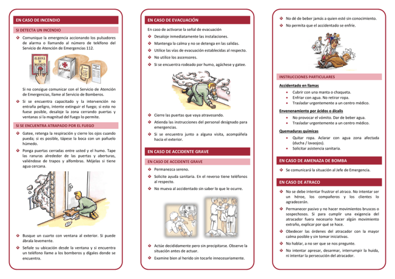 Normas Básicas De Actuación En Caso De Emergencias