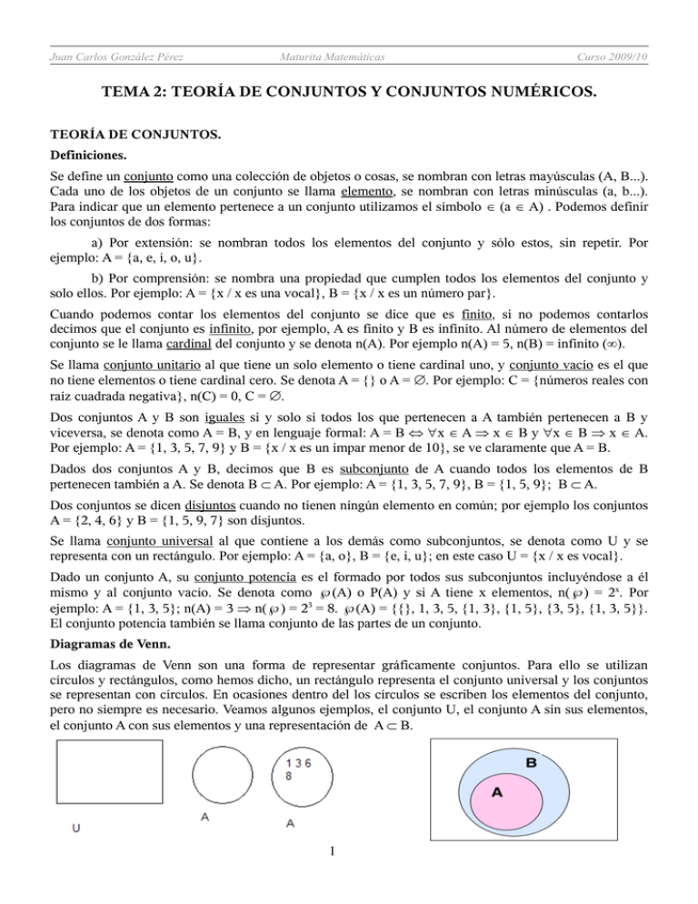 Tema 2: Teoría De Conjuntos Y Conjuntos