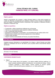 ficha técnica del curso francés nivel a1.4 (online)