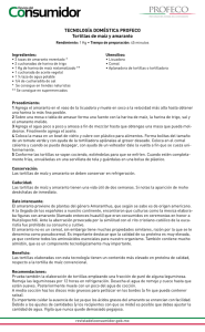 TECNOLOGÍA DOMÉSTICA PROFECO Tortillas de maíz y amaranto