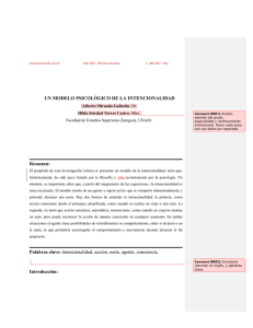UN MODELO PSICOLÓGICO DE LA INTENCIONALIDAD Resumen