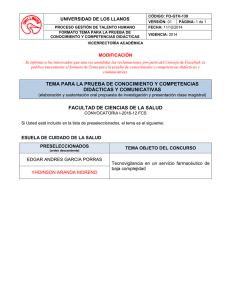 tema para la prueba de conocimiento y competencias didácticas y