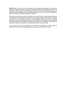 ARTÍCULO 62.- Como único caso de excepción, las sentencias