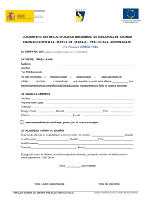 documento justificativo de la necesidad de un curso