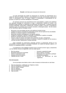 Ecuador: seis fases para el proyecto de intervención Los ejes