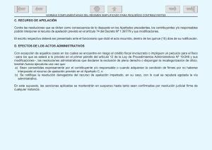 C. RECURSO DE APELACIÓN Contra las resoluciones que se