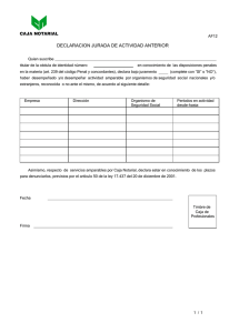 DECLARACION JURADA DE ACTIVIDAD ANTERIOR