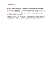 Número de total de acciones y derechos de voto en la
