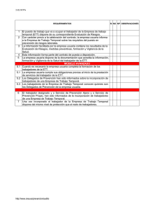 1 El puesto de trabajo que va a ocupar el trabajador de la Empresa