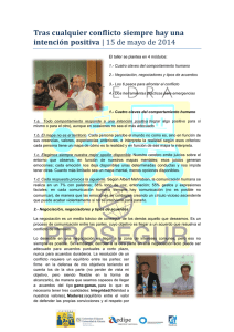Tras cualquier conflicto siempre hay una intención positiva | 15 de