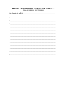 ANEXO XII.- LISTA DE PERSONAL AUTORIZADO CON ACCESO A