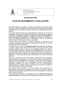 Plan de seguimiento y evaluación