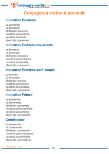 Conjugarea verbului prevenir