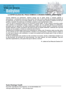 La espiritualidad del fraile dominico a grandes rasgos – Itinerancia