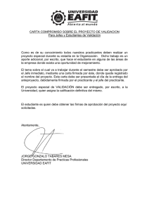 Carta Compromiso Proyecto Validación Universidad EAFIT
