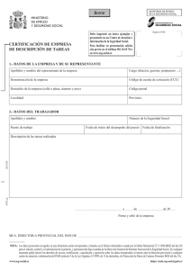 certificación de empresa de descripción de tareas