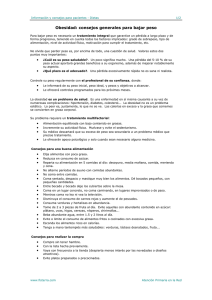 Obesidad: consejos generales para bajar peso