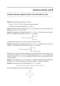 MATEMÁTICA DISCRETA. TEMA 4 Conjuntos ordenados y