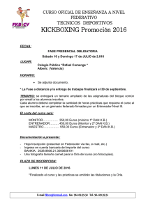 KICKBOXING Promoción 2016