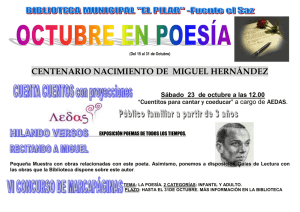 Centenario Miguel Hernández: Eventos en Biblioteca El Pilar