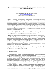 QUÍMICA FORENSE: UTILIZANDO MÉTODOS ANALÍTICOS EM