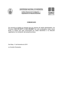 COMUNICADO Se comunica al público en general que por razones