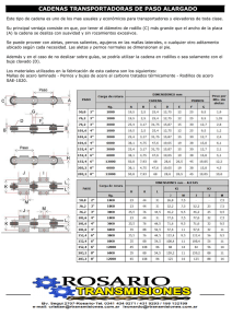 Cadenas Transportadoras de Paso Alargado: Especificaciones Técnicas