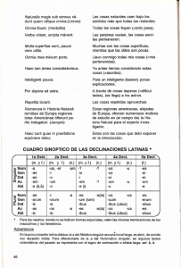 CUADRO SINÓPTICO DE LAS DECLINACIONES LATINAS *