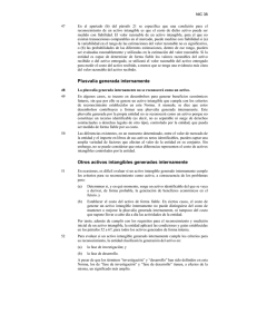 Plusvalía generada internamente Otros activos intangibles