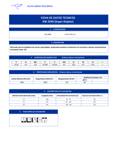 FICHA DE DATOS TECNICOS KW 2594 (Super-Dúplex)
