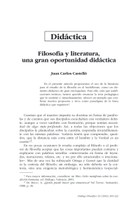 Filosofía y literatura, una gran oportunidad