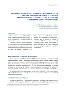 presión de perfusión cerebral óptima, manejo de la volemia y