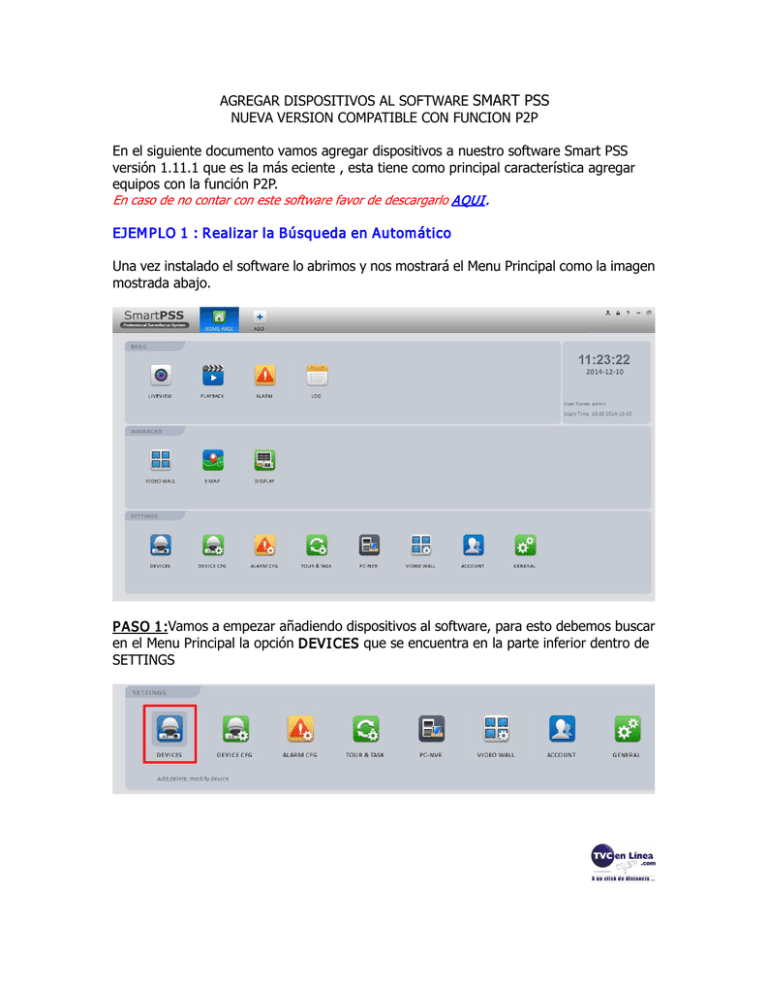 agregar dispositivos al software smart pss nueva version