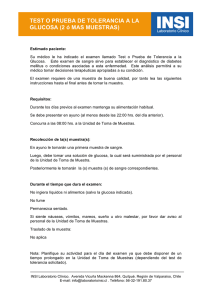 TEST O PRUEBA DE TOLERANCIA A LA GLUCOSA (2 ¢ MAS