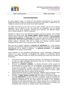 Actitudes/Aptitudes - Barna House Academia de Idiomas Barcelona
