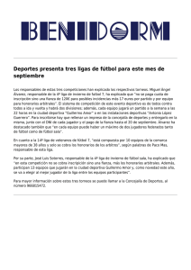 Deportes presenta tres ligas de fútbol para este mes de septiembre