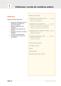 Potències i arrels de nombres enters