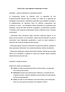 Qué es leer y que significa comprender un texto Actividad 1: ¿Qué
