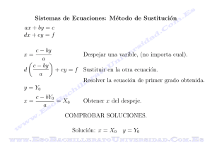 Método de Sustitución: Sistemas de Ecuaciones