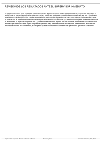 revisión de los resultados ante el supervisor inmediato