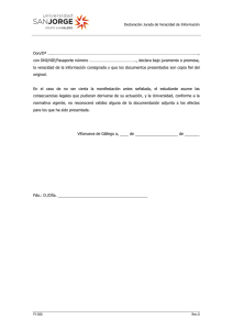 Declaración Jurada de Veracidad - Universidad San Jorge