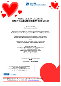 menu de san saint valentine`s menu de san valentín saint valentine`s