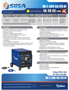 Ficha Técnica Soldadora MI 2-300 CA/CD AF