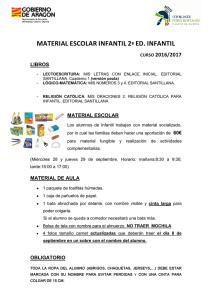 MATERIAL ESCOLAR INFANTIL 2 º ED. INFANTIL