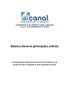 Balance General (principales rubros)