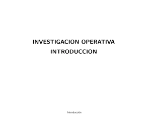 INVESTIGACION OPERATIVA INTRODUCCION