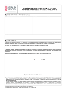 CESSIÓ DE DRETS DE PROPIETAT INTEL·LECTUAL CESIÓN DE